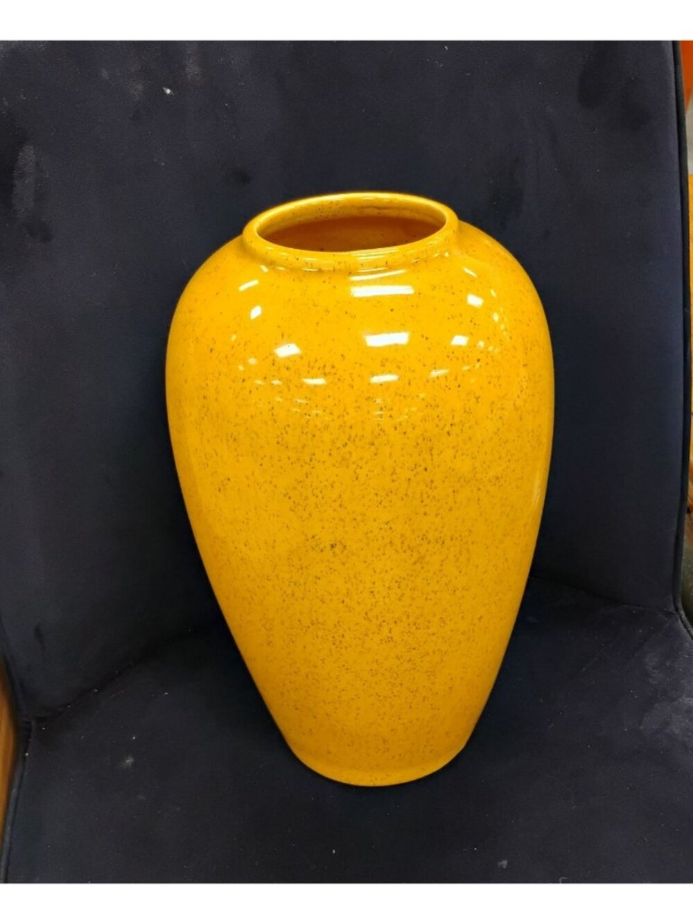 Vintage Royal Haeger Yellow Speckled Vase 13" Oil Ginger Jar Pottery 4304 Tags